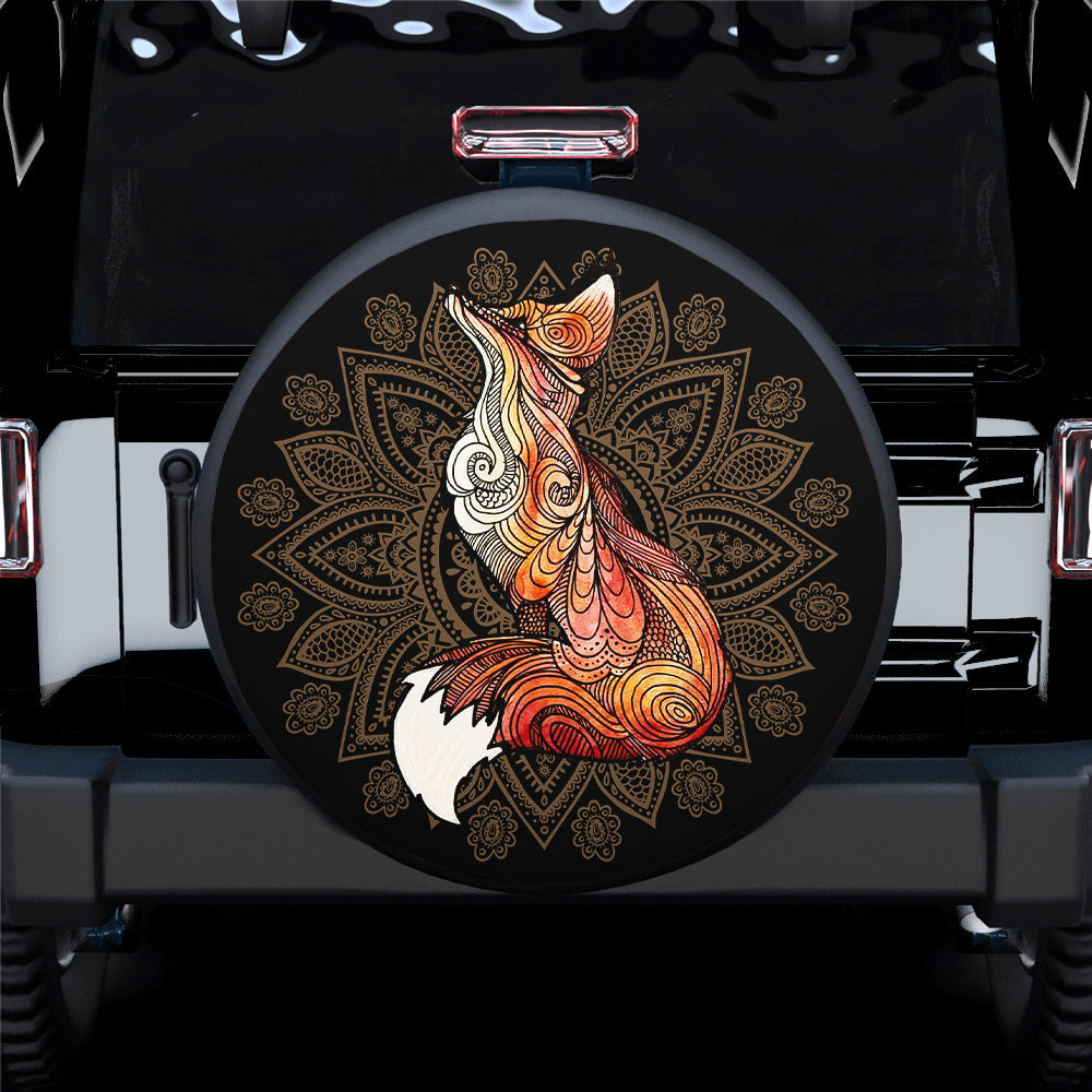 Mandala Fox Car Spare Tire Cover