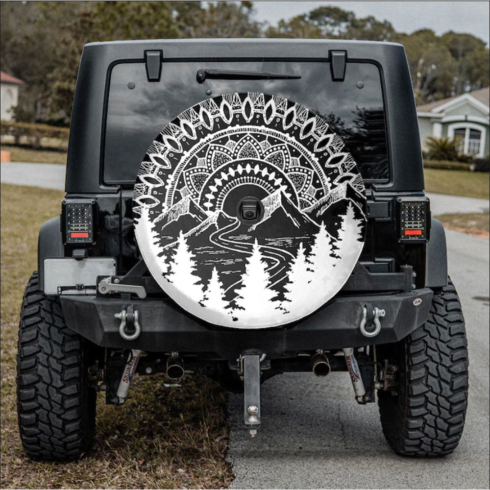 Mandala Mountain Holiday Car Spare Tire Cover