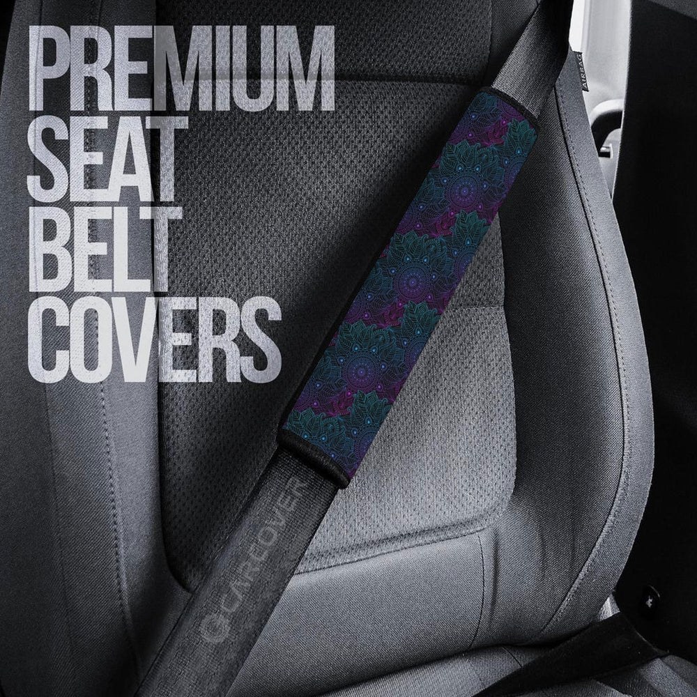 Mandala Seat Belt Covers Custom Flower Car Interior Accessories