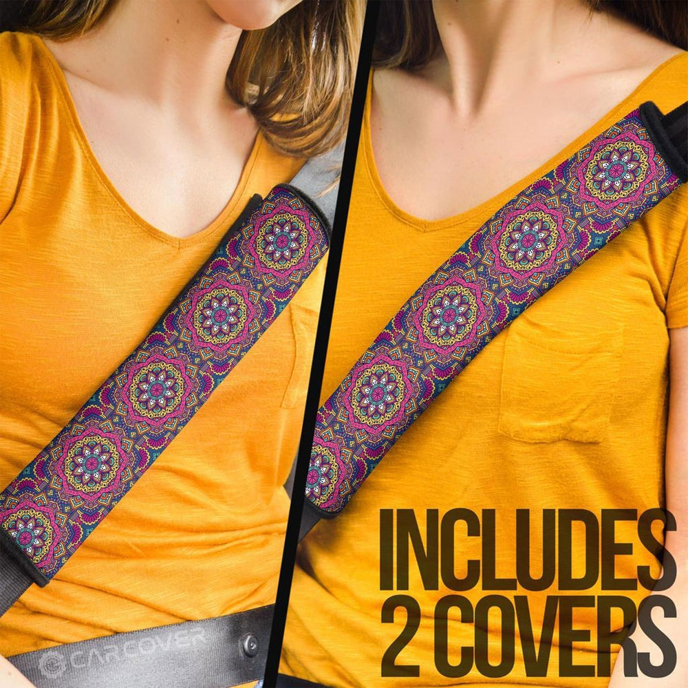 Mandala Seat Belt Covers Custom Mandala Coloring Car Accessories