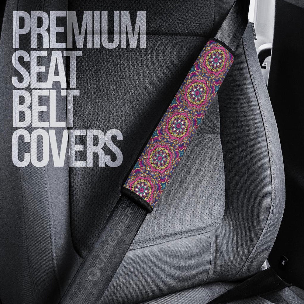 Mandala Seat Belt Covers Custom Mandala Coloring Car Accessories