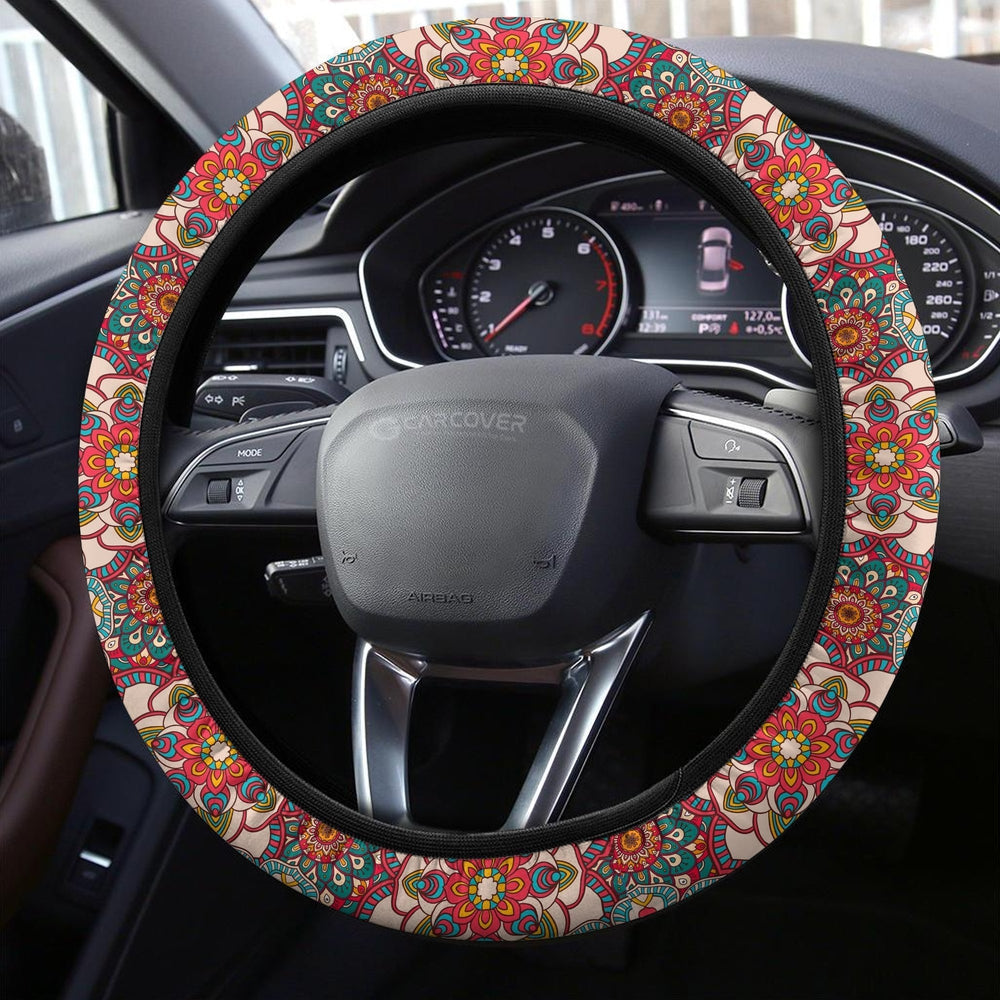 Mandala Steering Wheel Covers Custom Mandala Flower Car Accessories