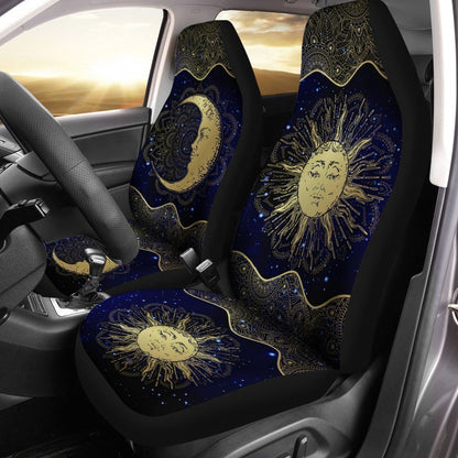 Mandala Sun And Moon Car Seat Covers Custom Galaxy Car Accessories