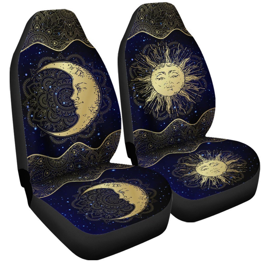 Mandala Sun And Moon Car Seat Covers Custom Galaxy Car Accessories