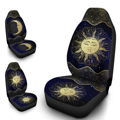 Mandala Sun And Moon Car Seat Covers Custom Galaxy Car Accessories