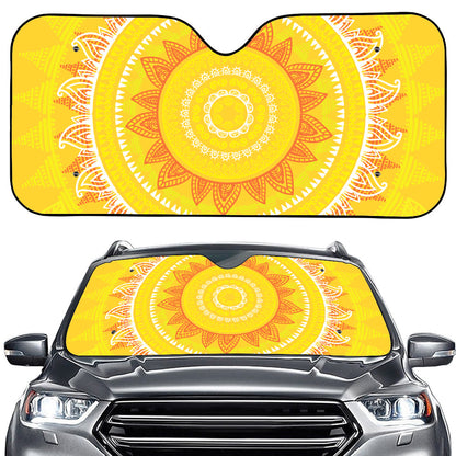 Mandala Sun Print Car Windshield Sun Shade