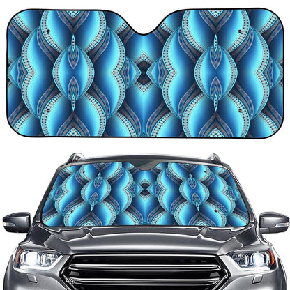 Mandala Waves Bohemian Pattern Print Car Windshield Sun Shade