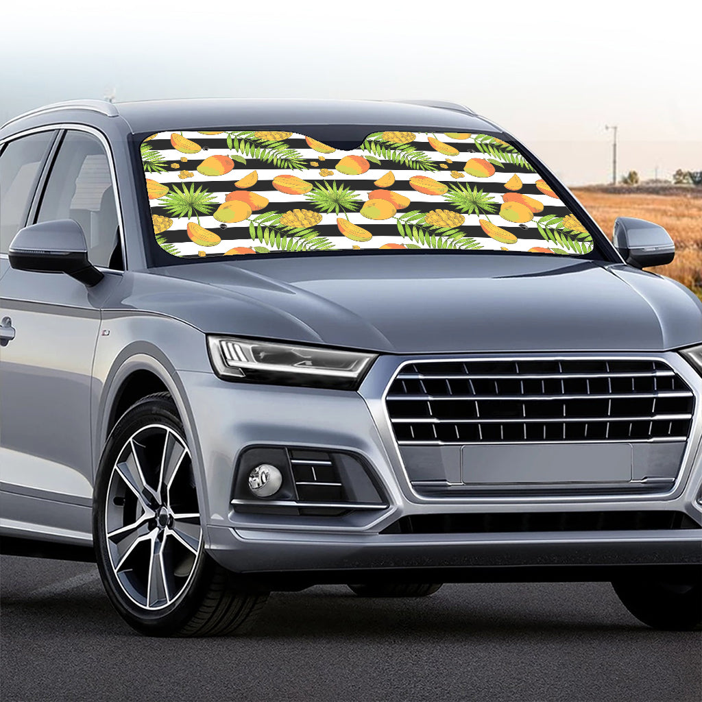 Mango Fruit Striped Pattern Print Car Windshield Sun Shade