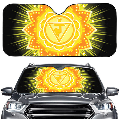 Manipura Chakra Mandala Print Car Windshield Sun Shade