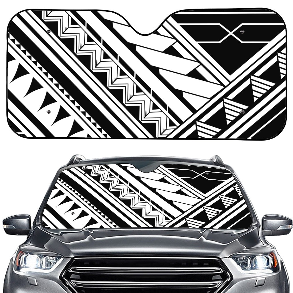 Maori Polynesian Tattoo Pattern Print Car Windshield Sun Shade