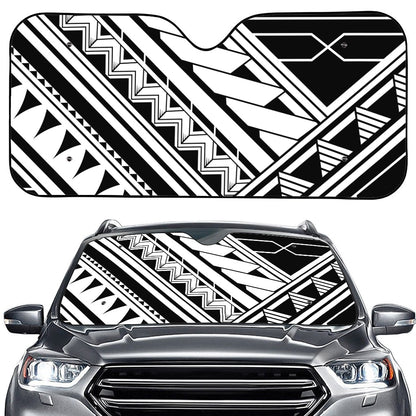 Maori Polynesian Tattoo Pattern Print Car Windshield Sun Shade