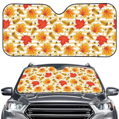 Maple And Oak Pattern Print Car Windshield Sun Shade