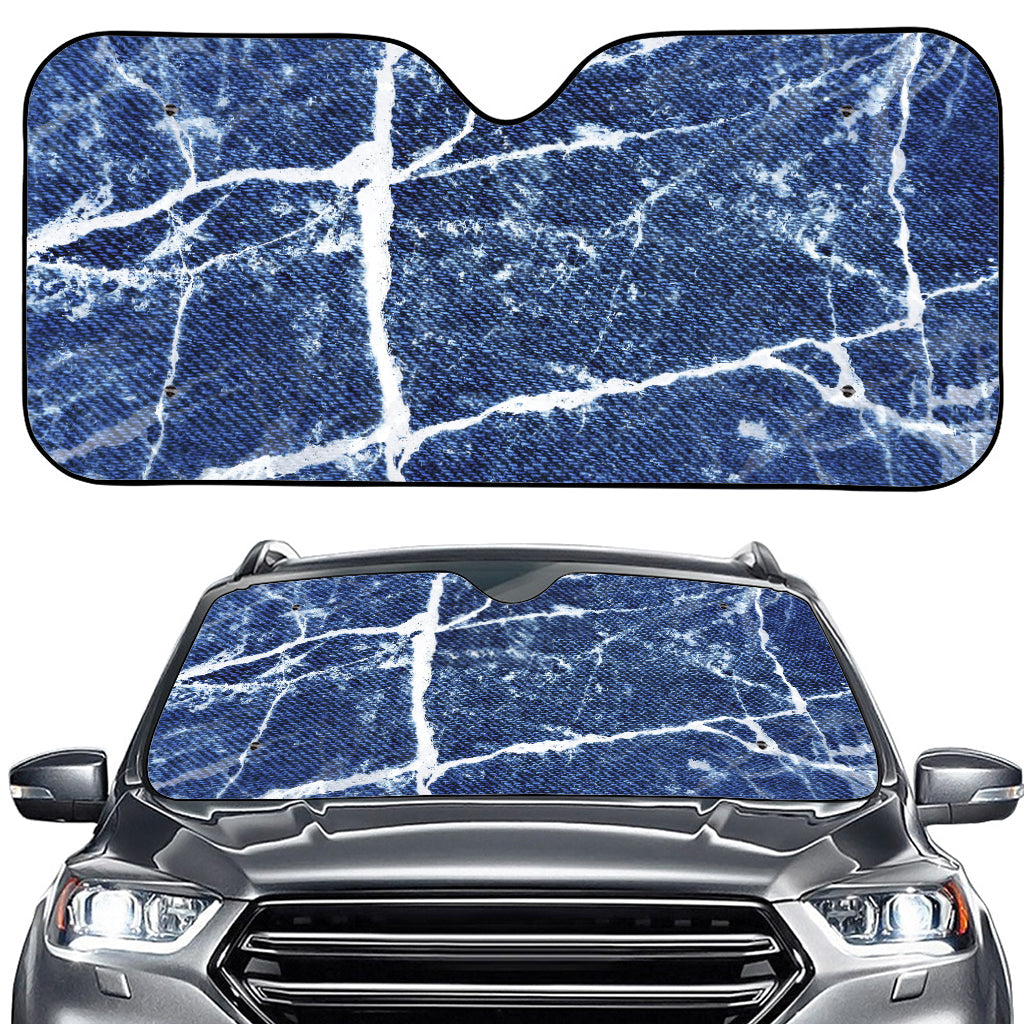 Marble Denim Jeans Pattern Print Car Windshield Sun Shade