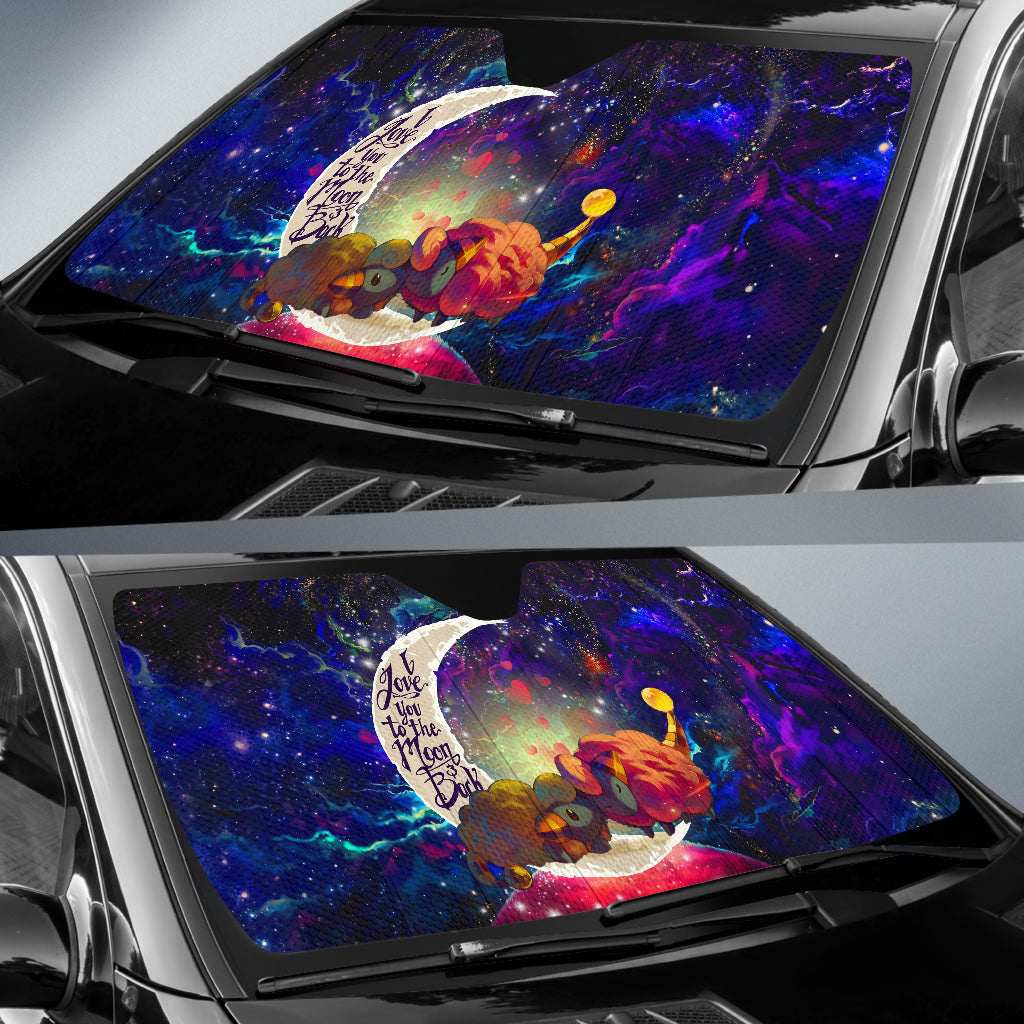 Mareep Pokemon Love You To The Moon Galaxy Car Auto Sunshades