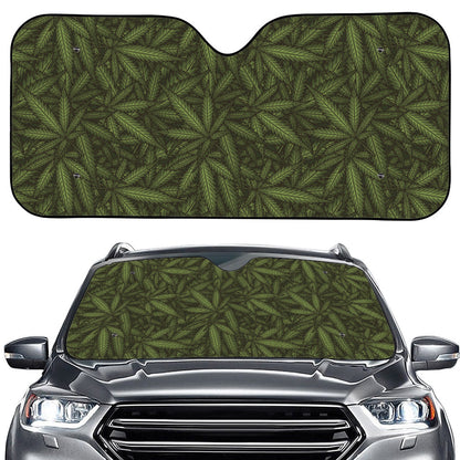 Marijuana Leaf Pattern Print Car Windshield Sun Shade