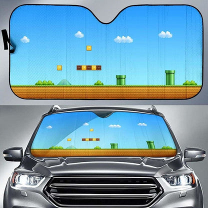 Mario Background Car Auto Sun Shades Universal Fit 051312