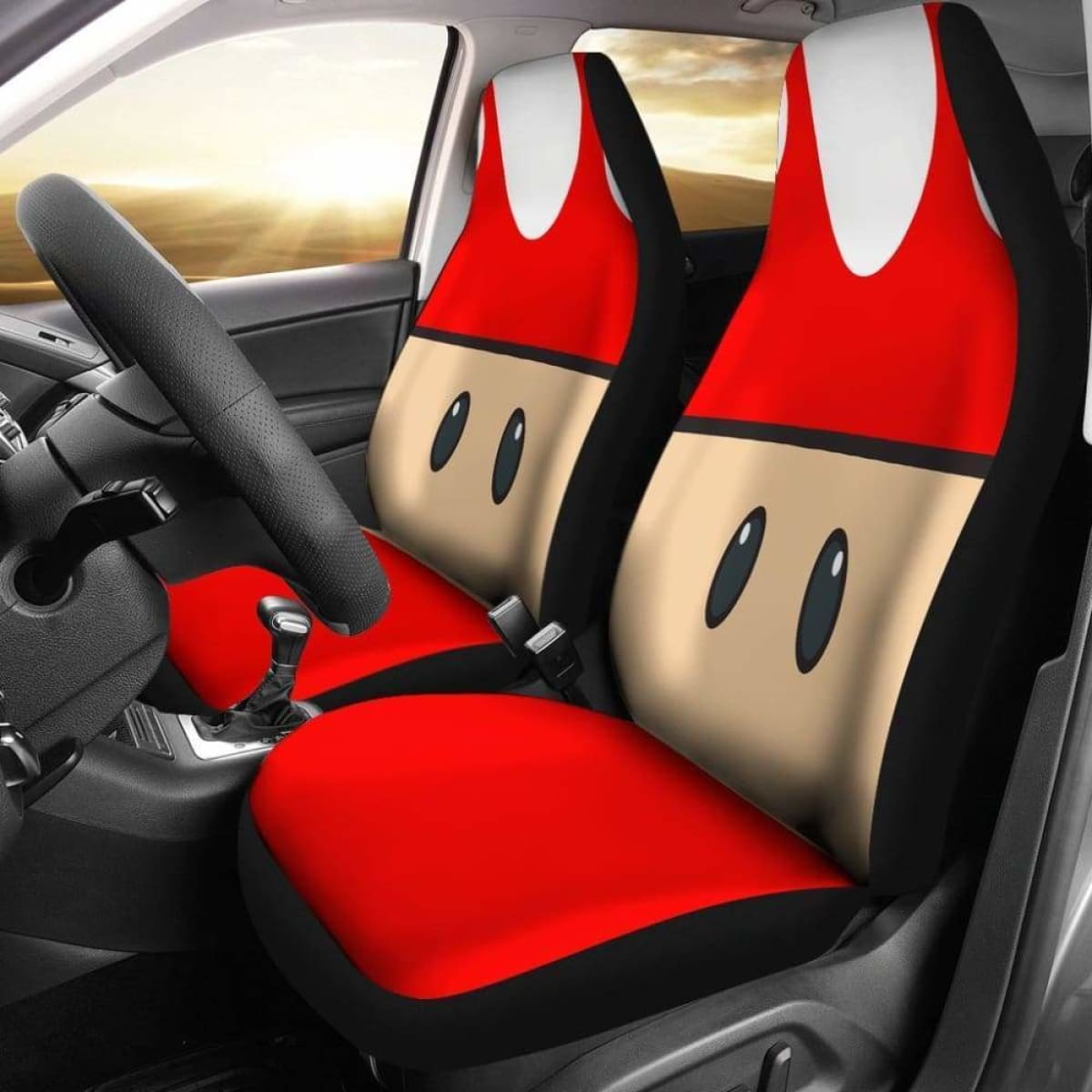 Mario Mushroom Car Seat Covers 2 Universal Fit 051012