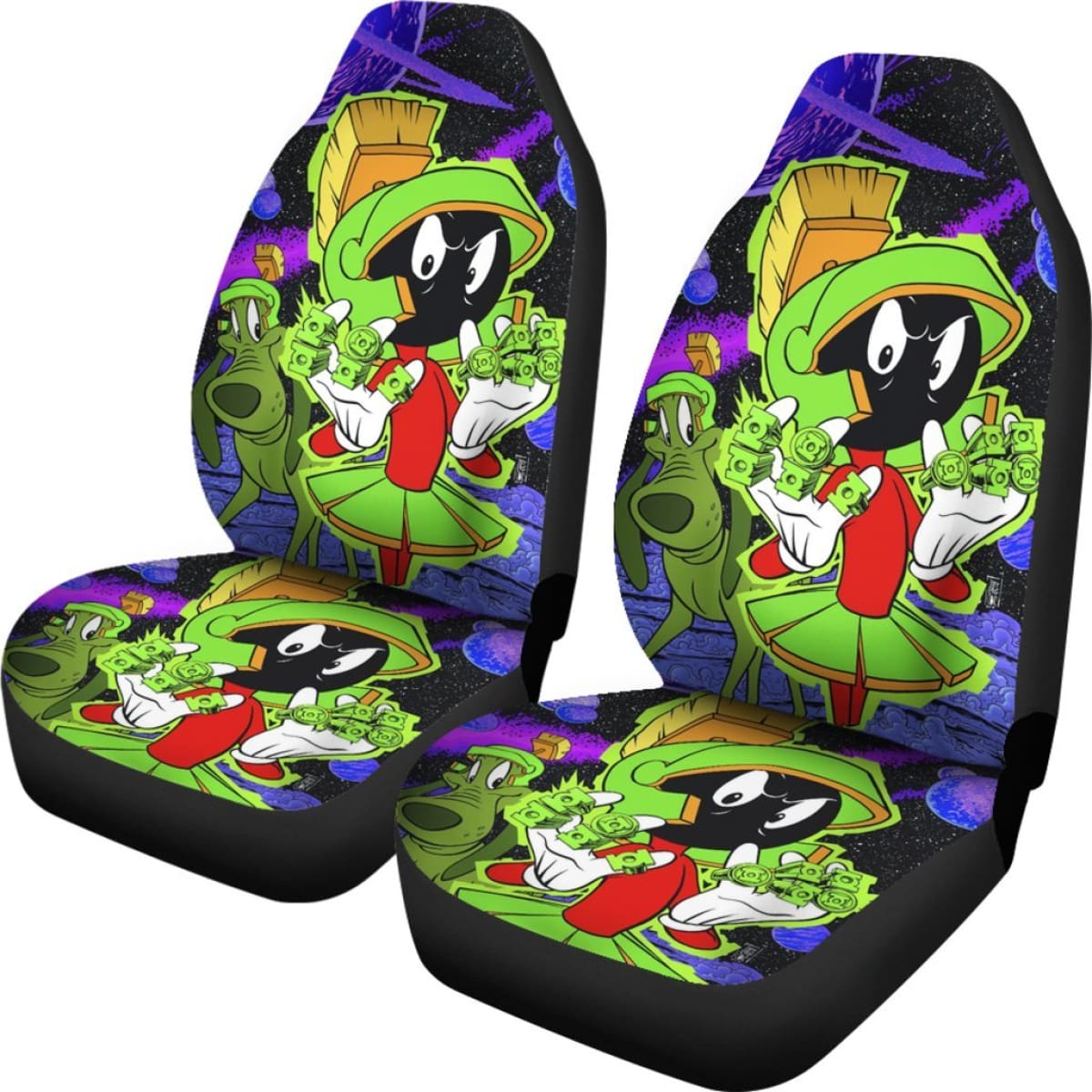 Martian Car Seat Covers Looney Tunes Cartoon Fan Gift H200212 Universal Fit 225311
