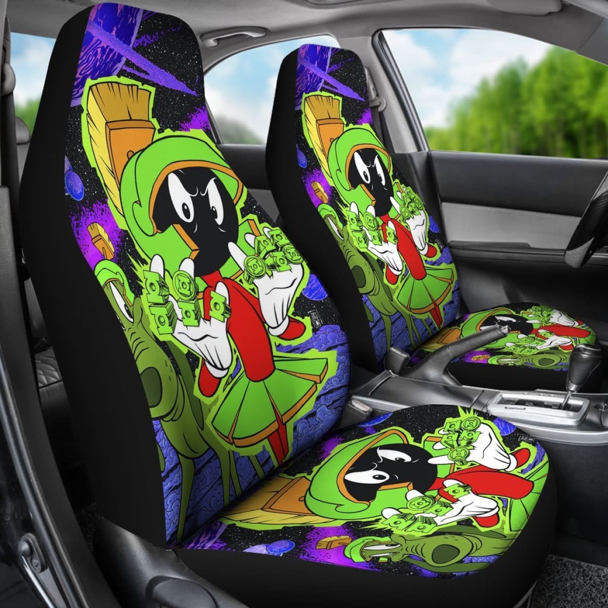 Martian Car Seat Covers Looney Tunes Cartoon Fan Gift H200212 Universal Fit 225311