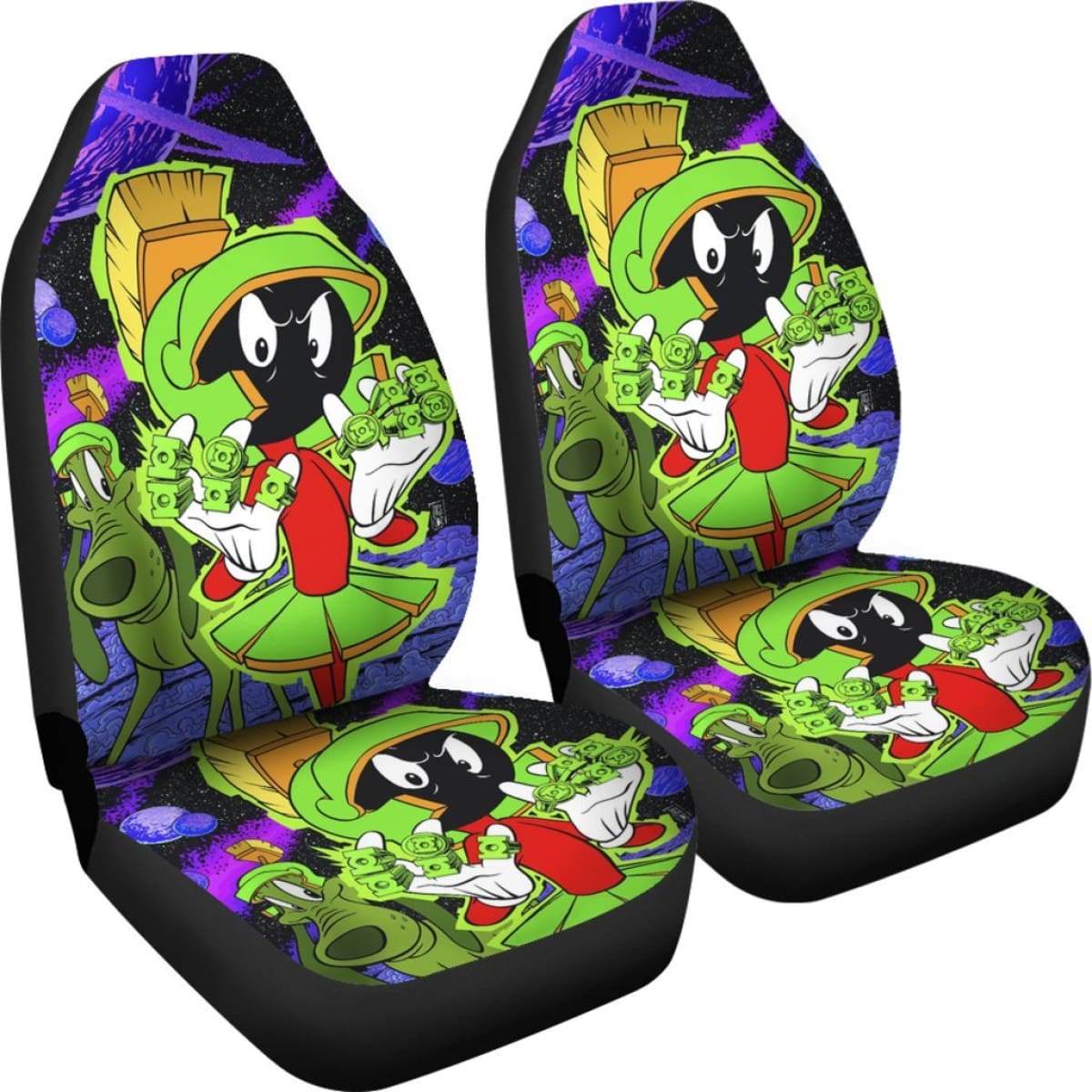 Martian Car Seat Covers Looney Tunes Cartoon Fan Gift H200212 Universal Fit 225311