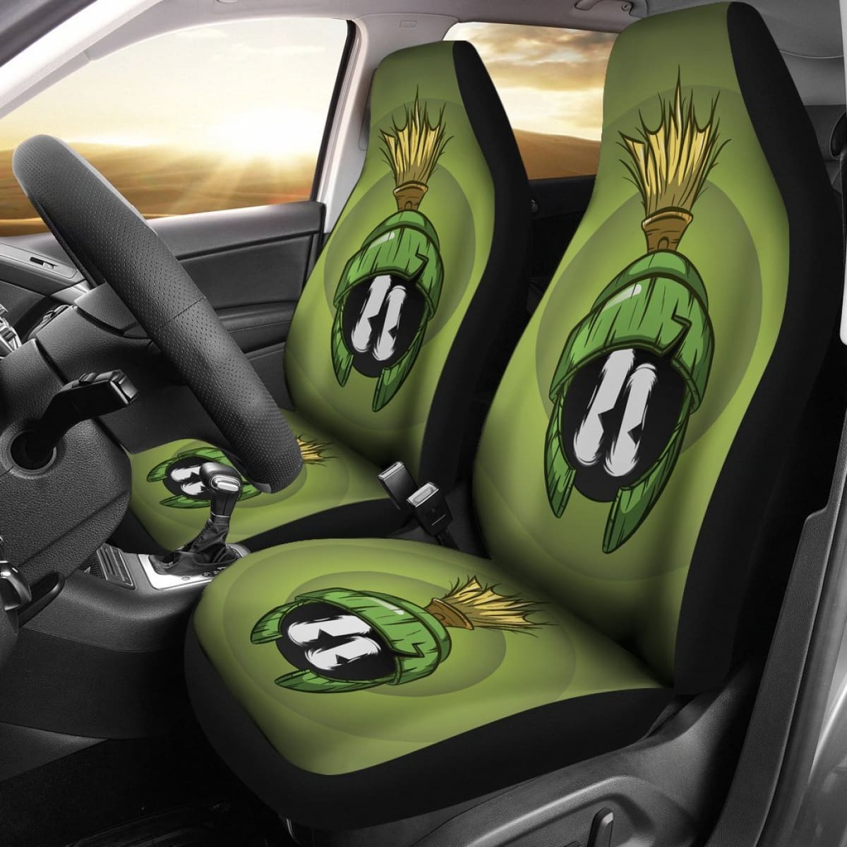 Martian Cartoon Looney Tunes Car Seat Covers H200215 Universal Fit 225311