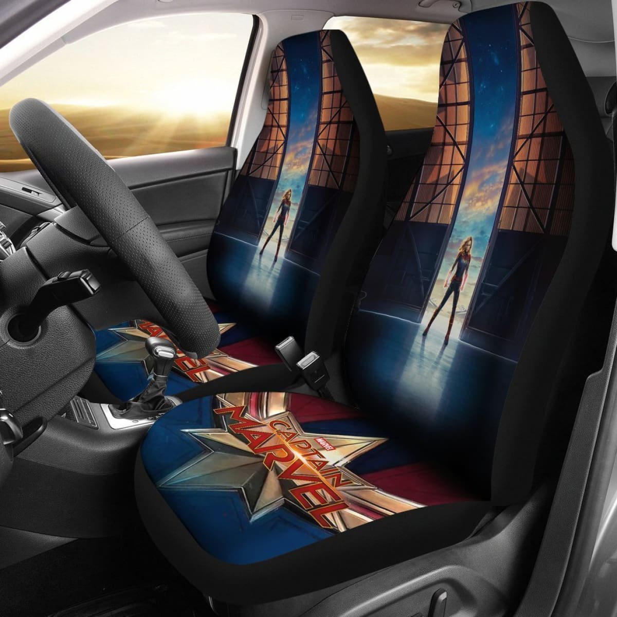 Marvel Movie Captain Marvel Car Seat Covers Lt03 Universal Fit 225721