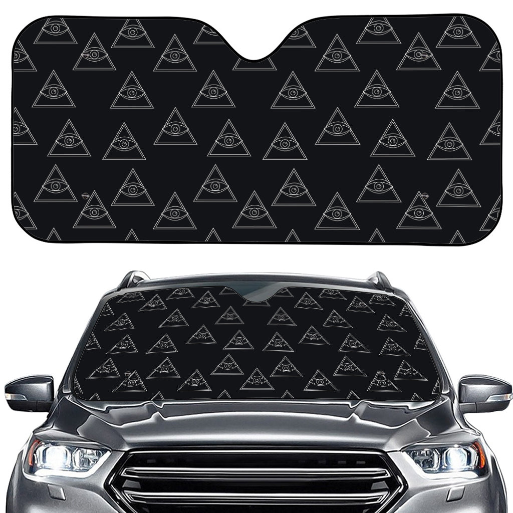 Masonic Eye Pattern Print Car Windshield Sun Shade