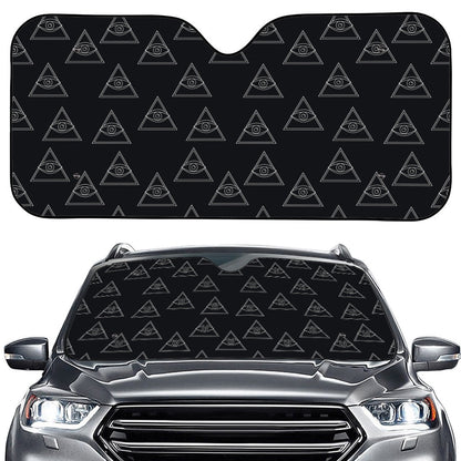 Masonic Eye Pattern Print Car Windshield Sun Shade