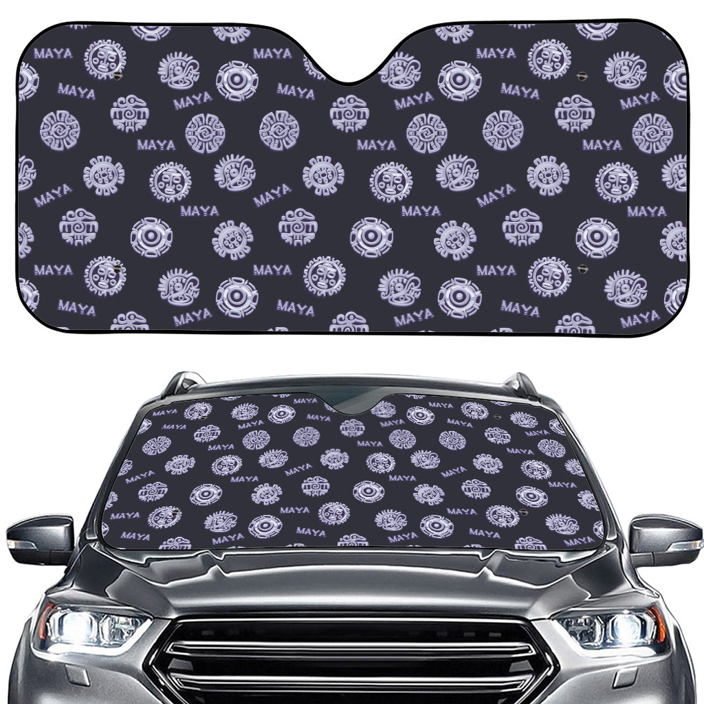 Maya Symbol Pattern Print Car Windshield Sun Shade
