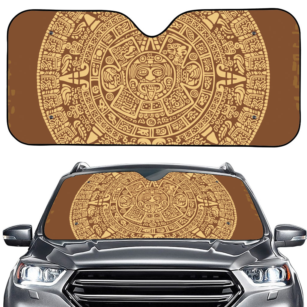 Mayan Calendar Print Car Windshield Sun Shade