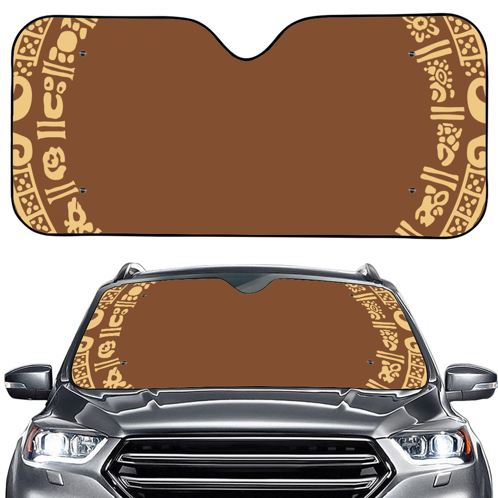 Mayan Circle Symbol Print Car Windshield Sun Shade