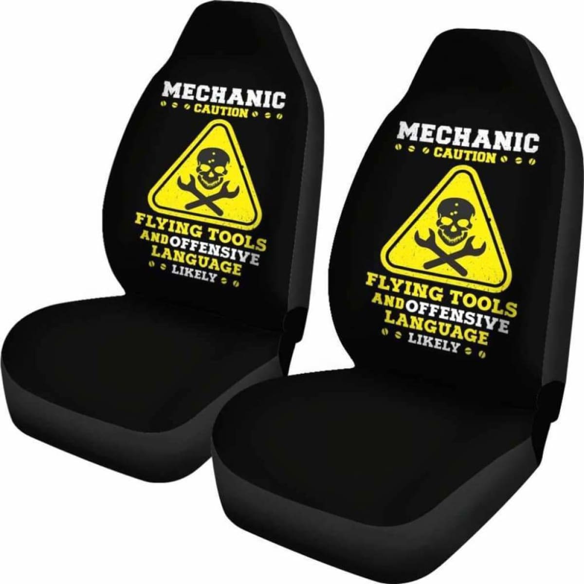 Mechanic Caution Flying Tools Car Seat Covers 918 Universal Fit