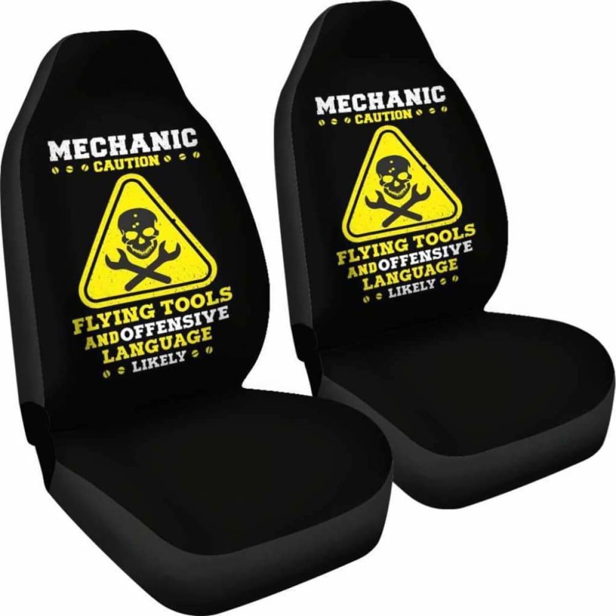 Mechanic Caution Flying Tools Car Seat Covers 918 Universal Fit