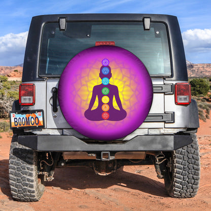 Meditating Human Spare Tire Cover