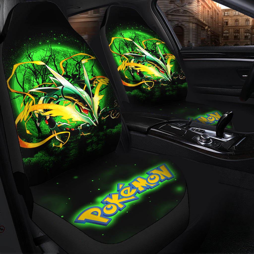 Mega X Rayquaza Legendary Pokemon Moonlight Car Seat Covers