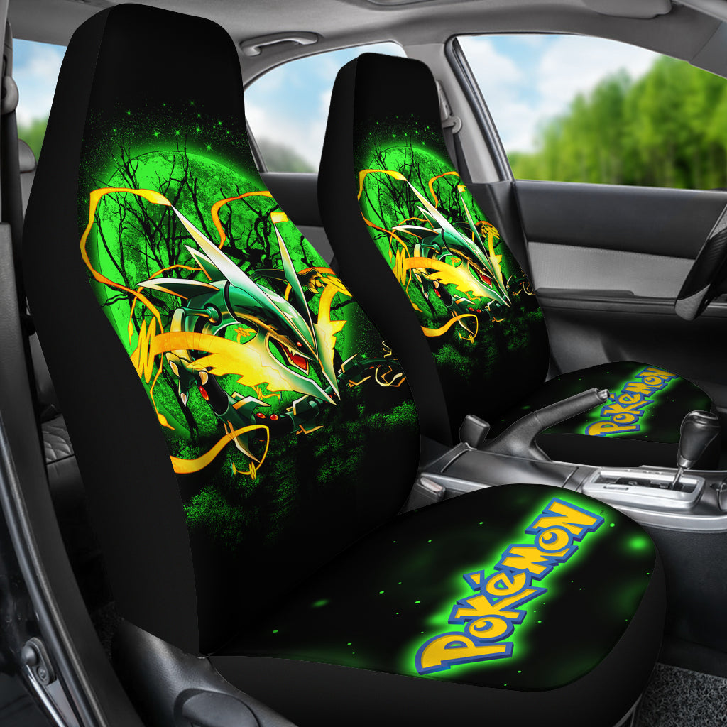 Mega X Rayquaza Legendary Pokemon Moonlight Car Seat Covers