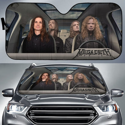Megadeth Car Sun Shade Rock Band Sun Visor Fan Gift Universal Fit 174503