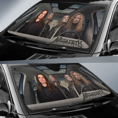 Megadeth Car Sun Shade Rock Band Sun Visor Fan Gift Universal Fit 174503