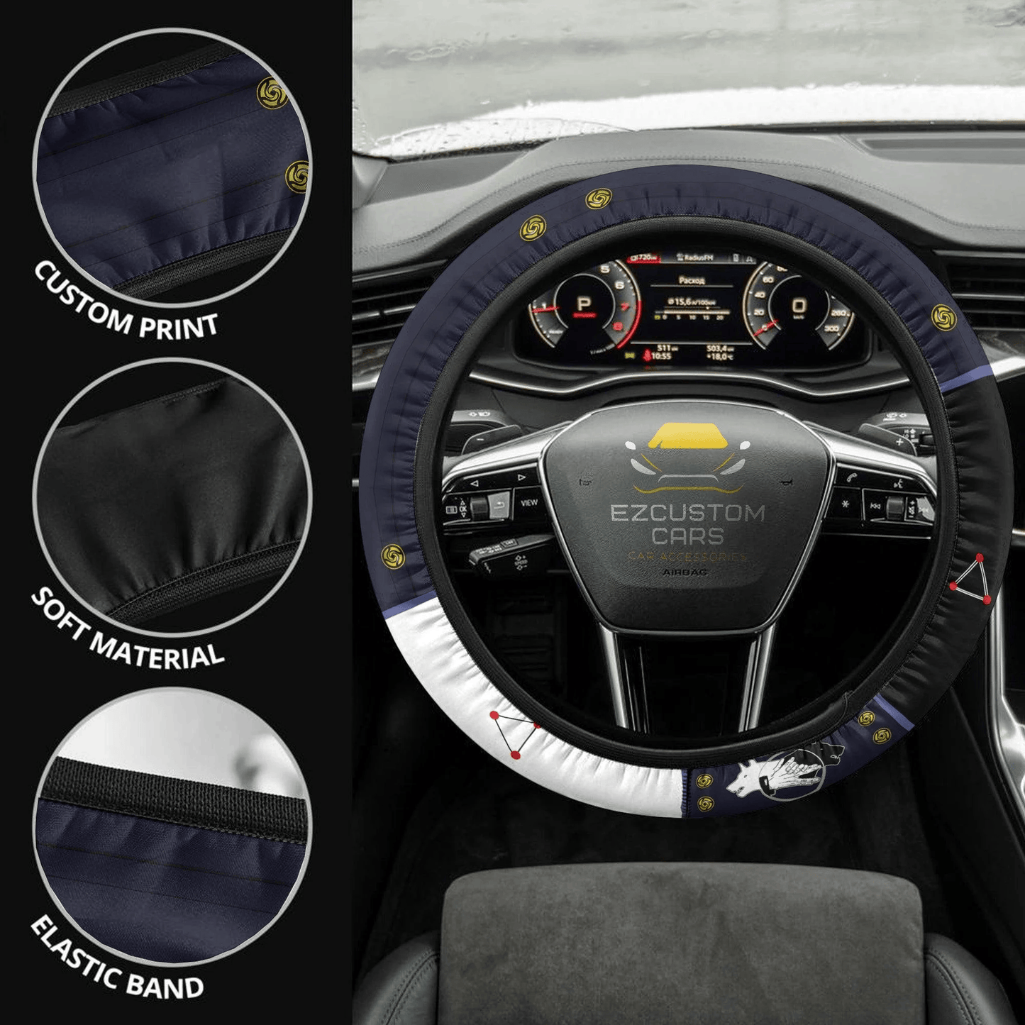 Megumi Fushiguro Anime Steering Wheel Cover Custom Anime Jujutsu Kaisen Car Accessories