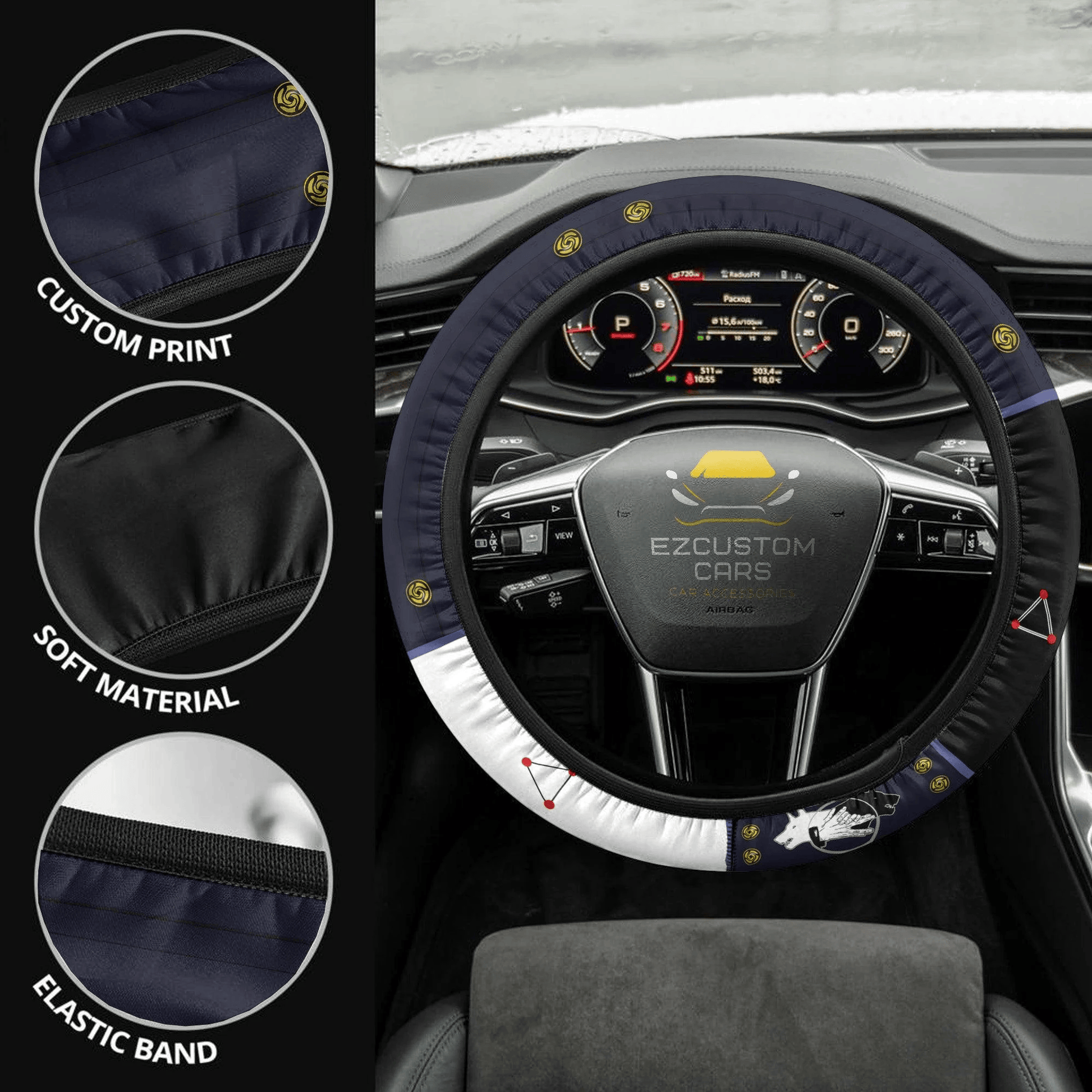 Megumi Fushiguro Anime Steering Wheel Cover Custom Anime Jujutsu Kaisen Car Accessories