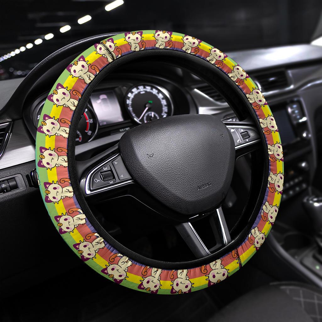 Meowth Anime Custom Car Steering Wheel Cover