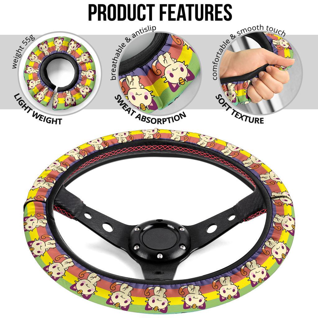 Meowth Anime Custom Car Steering Wheel Cover