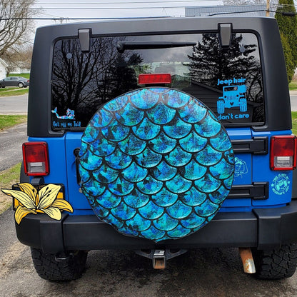Mermaid Blue Jeep Car Spare Tire Cover