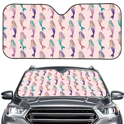 Mermaid Girls Pattern Print Car Windshield Sun Shade