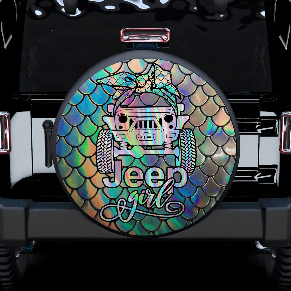 Mermaid Jeep Girl Car Spare Tire Cover