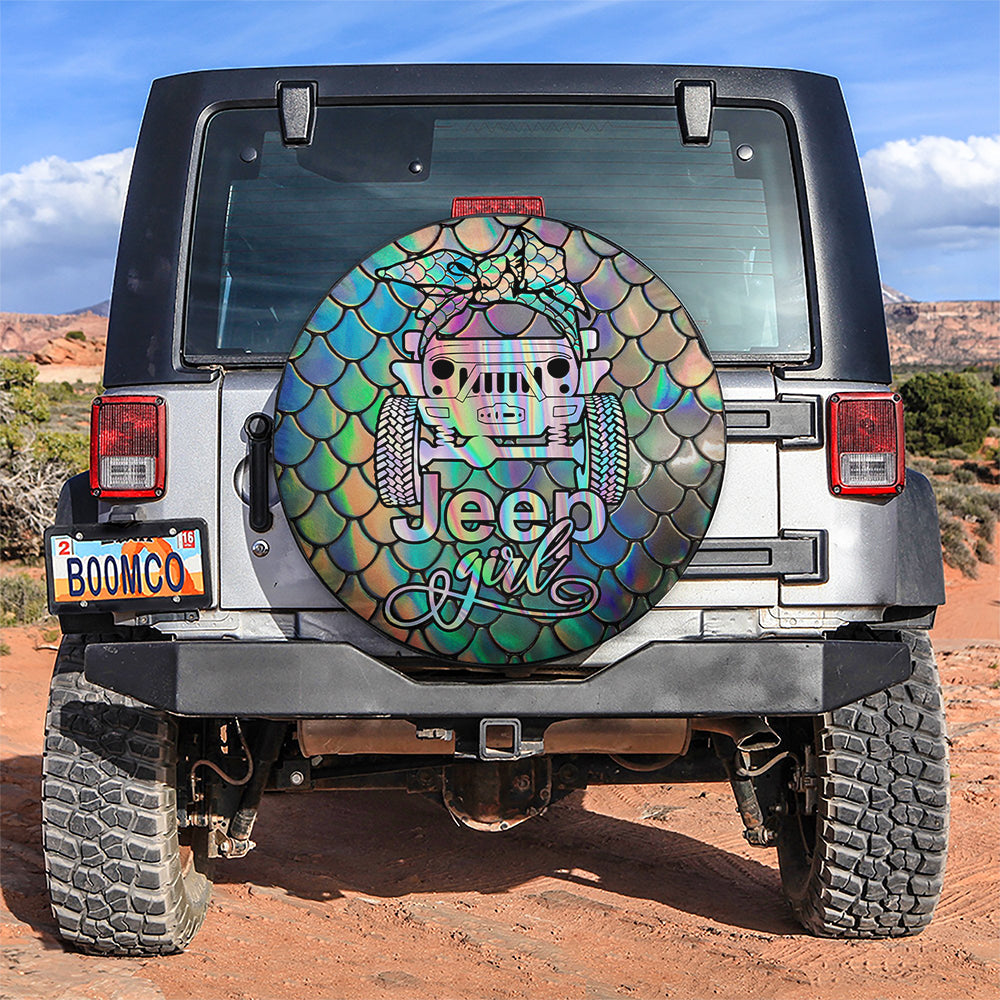 Mermaid Jeep Girl Car Spare Tire Cover