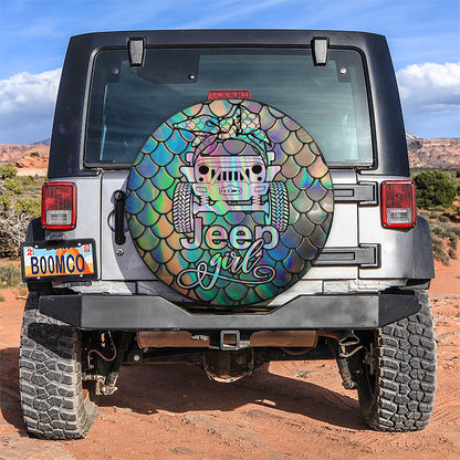 Mermaid Jeep Girl Car Spare Tire Cover