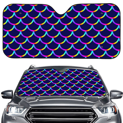 Mermaid Scales Pattern Print Car Windshield Sun Shade