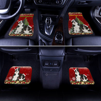 Merry Christmas Border Collies Car Floor Mats Custom Animal Car Accessories For Dog Lovers