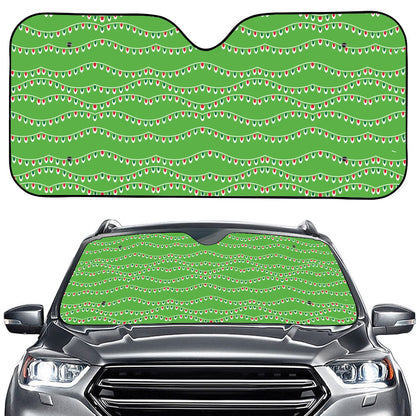 Merry Christmas Lights Pattern Print Car Windshield Sun Shade